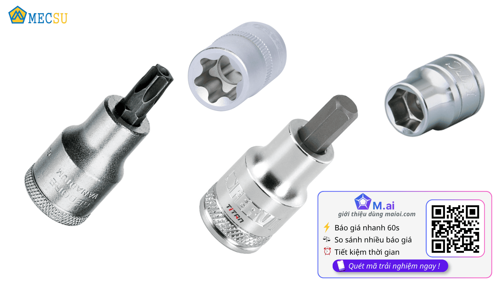 Đầu Tuýp Lục Giác, Hoa Thị Dùng Cho Bu Lông Nào?